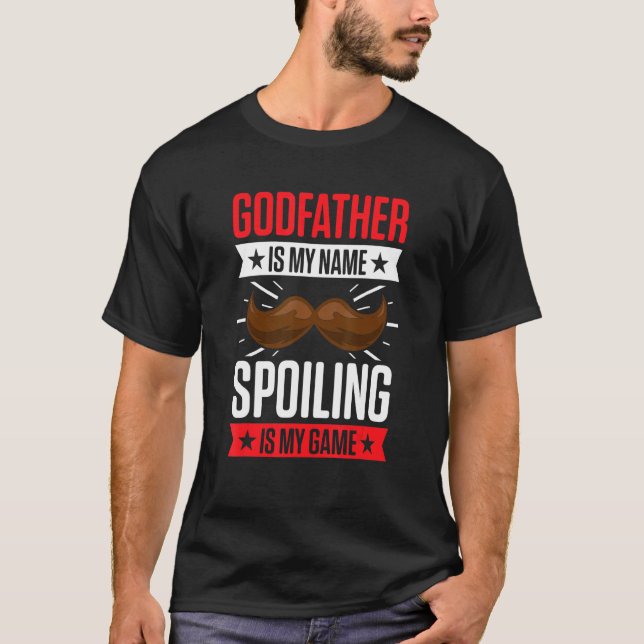 T-shirt Godparent Nouveau Parrain Pour La Première Fois À  (Devant)