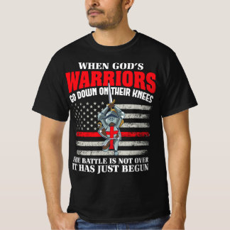 T-shirt Gods Guerrier Christian Américain Soldat US Drapea