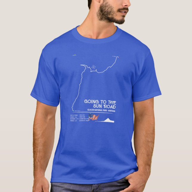 T-shirt Goingohe Sun Road USA Glacier NP Motorcycle RV Car (Devant)
