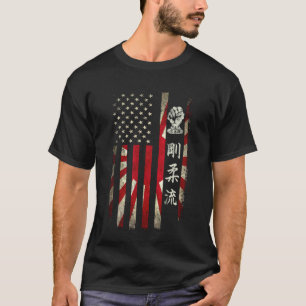 T-shirt Goju Ryu Karate USA Drapeau Américain Japonais Doj