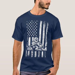 T-shirt gokart drapeau américain aller course de kart Clas