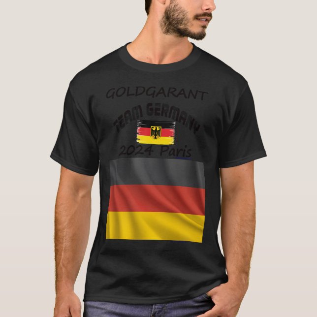 T-shirt Gold Allemagne 2024 À Paris Pour Les Jeux Olympiqu (Devant)