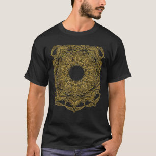 T-shirt Gold Floral Mandala Rétro Motif géométrique Medita