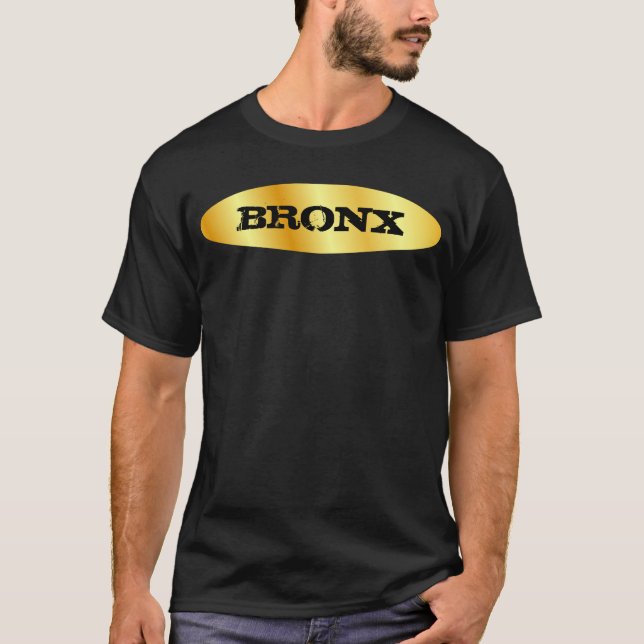T-shirt Gold Look Bronx New York City Nyc Basic Dark (Devant)