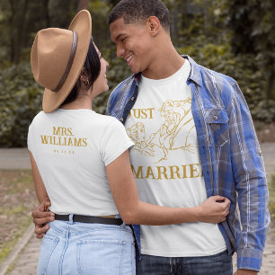 T-shirt Gold Princess Belle & Beast Juste marié