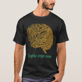 T-shirt Golden Brain Je pense donc que je suis Philosophe