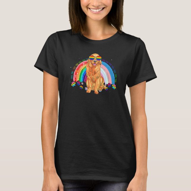 T-shirt Golden Dog Gay pride Lgbt Arc-en-ciel lunettes de  (Devant)