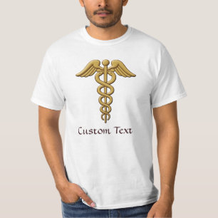 T-shirt Golden Double Snake Caduceus