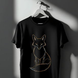 T-shirt Golden Fox Line Art - Design animal élégant