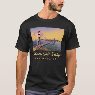 T-shirt Golden Gate Bridge San Francisco Peinture Vintage
