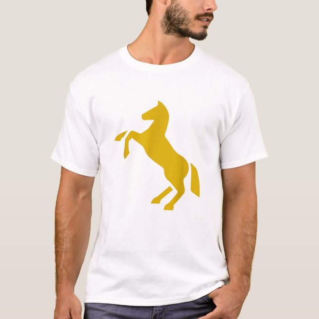 T-shirt Golden Horse Design Funky T Shirt mignon Stallion  (Devant)