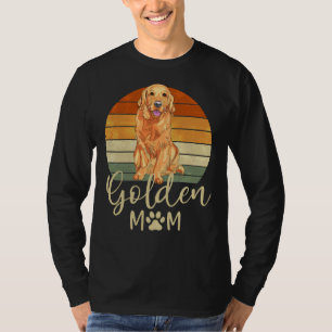 T-shirt Golden Mom Retro Sunset Golden Retriever Dog Mama