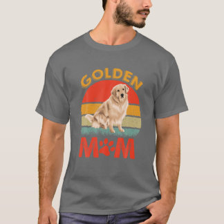 T-shirt Golden Mom Retro Sunset Golden Retriever Lover Chi