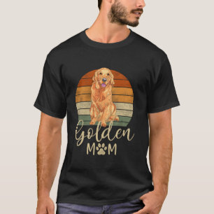 T-shirt Golden Mom Retro Sunset Golden Retriever Lover Gif