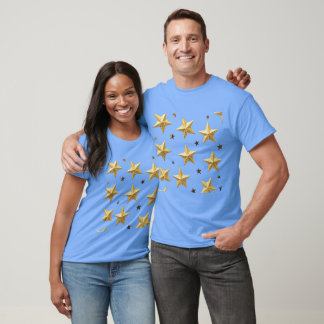 T-shirt 🌟 Golden Parties scintillant Star Motif - Élégant