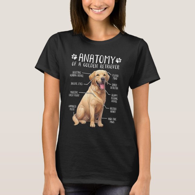 T-shirt Golden Retriever Anatomy Dog  Owner (Devant)