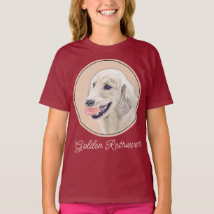 T-shirt Golden Retriever avec Tennis Ball Peinture Chien A