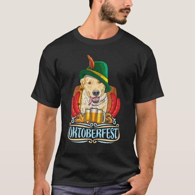 T-shirt Golden Retriever Bière chien Oktoberfest Prost Biè (Devant)