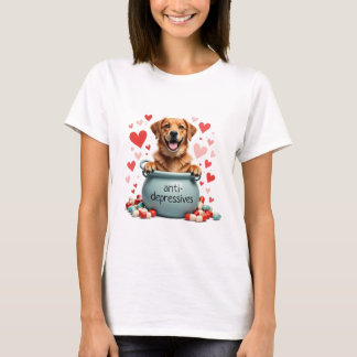 T-shirt Golden Retriever, brun