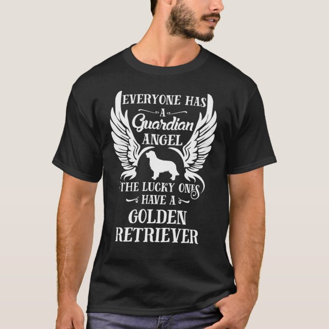 T-shirt Golden Retriever chien chien gardien ange (Devant)