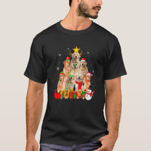 T-shirt Golden Retriever Chien Christmas Tree Lumières Drô