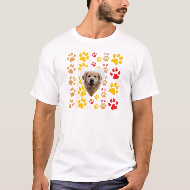 T-shirt Golden Retriever Chien Coeurs Pâtes Imprimer (Devant)