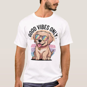 T-shirt Golden Retriever Chien Good Vibes seulement