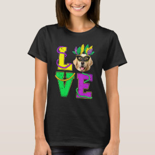 T-shirt Golden Retriever Chien I Love Puppy Mardi Gras Men