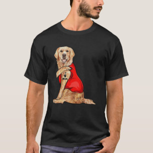 T-shirt golden retriever chien J'aime maman tatouage