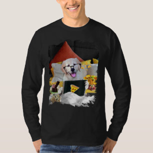 T-shirt Golden Retriever Chien Lit Ordinateur portable Crè