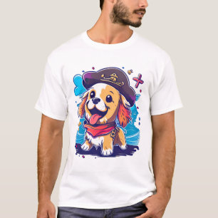 T-shirt Golden Retriever Chien Pirate
