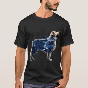 T-shirt Golden retriever clair de lune montagne sauvage