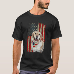 T-shirt Golden Retriever Drapeau USA Quatrième 4 juillet
