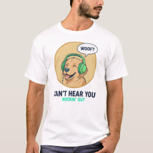 T-shirt Golden Retriever Drôle Avec Casque