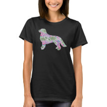 Golden retriever floral de motif de jardin