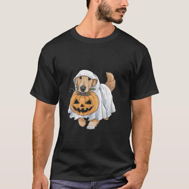 T-shirt Golden Retriever Ghost Dog Halloween T Shirt (Devant)
