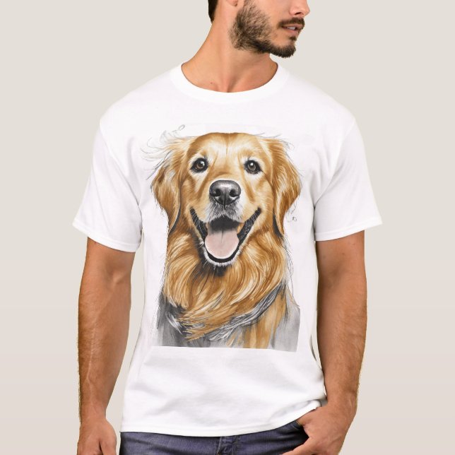 T-shirt Golden Retriever Happy Face (Devant)