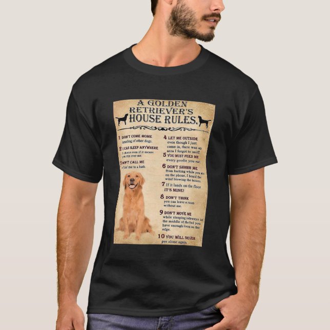 T-shirt Golden Retriever House Règles Golden Retriever Owe (Devant)
