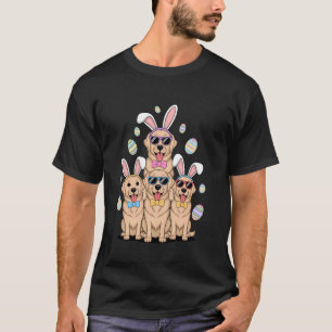 T-shirt Golden Retriever Lapin de Pâques Oeufs Chasse Drôl