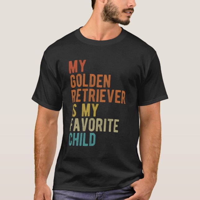 T-shirt Golden Retriever Maman Papa Amoureux des chiens Fu (Devant)