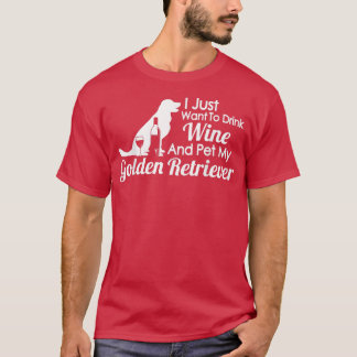 T-shirt Golden Retriever    MamanBoire du vin et de l'anim