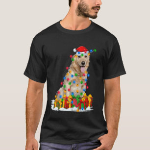 T-shirt Golden Retriever Noël Chapeau de Père Noël Chien d