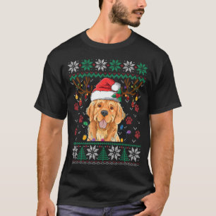 T-shirt Golden Retriever Noël Père Noël Reindee laideur