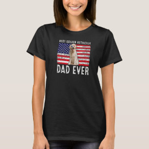 T-shirt Golden Retriever Papa Usa American Flag Dog Propri