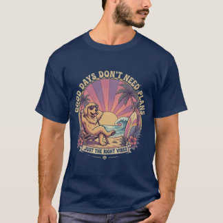 T-shirt Golden Retriever Plage Ambiance estivale