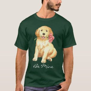 T-shirt Golden retriever rose de Valentine