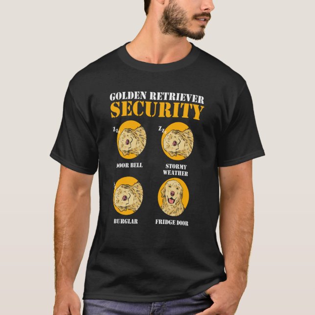 T-shirt Golden Retriever Security Dog Golden Retriever (Devant)