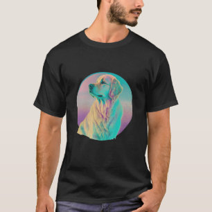 T-shirt Golden Retriever Vaporwave Retrowave Esthétique 1