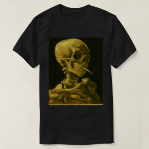 T-shirt Golden Skull Smoking - Unique Van Gogh Inspiré
