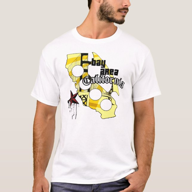 T-shirt Golden State de laiton de région de baie de la (Devant)